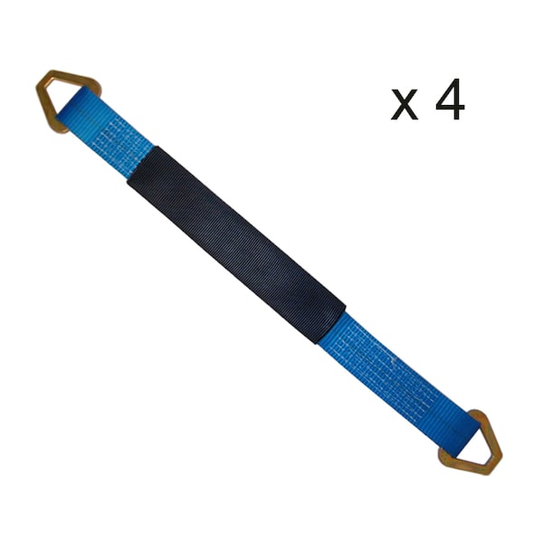 2" x 48" Axle Straps w/ Sleeve & D Rings, WLL, 3,333 lbs., PK4
